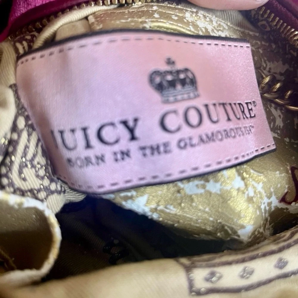 Juicy Couture Fuchsia Hobo Bag with Brown Accents, pre-owned